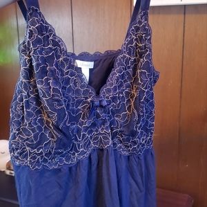 (M) "soma" midnight blue lingerie / nightgown slip dress